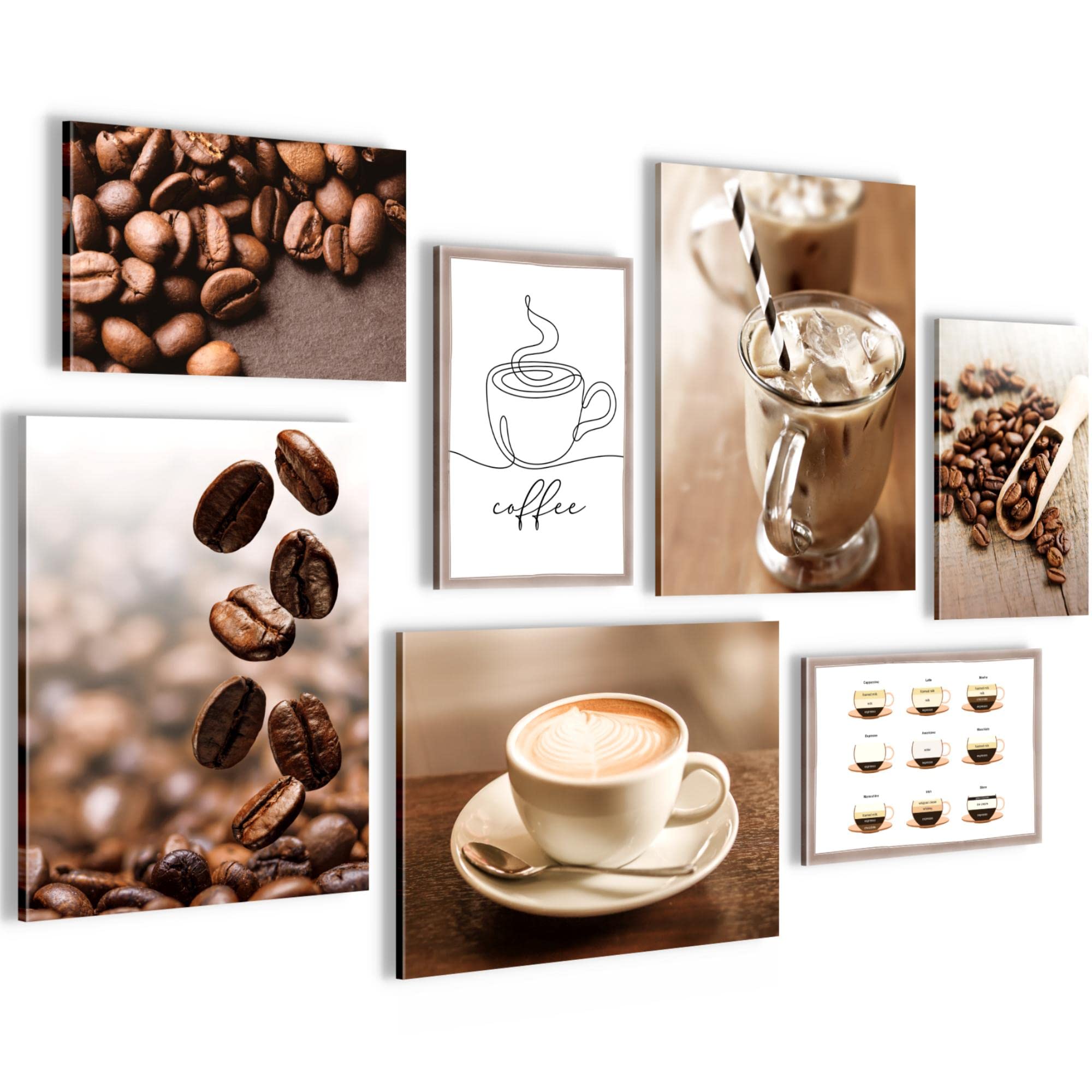 Novart Wall pictures Kitchen - COMPLETELY READY TO HANG - Coffee Kitchen - 7 Modern Mood Pictures - N004371a