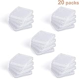 SD Card Holder, WOVTE Plastic SD MMC SDHC PRO Duo Memory Card case Holder Jewelery Case Transparent White Pack of 20