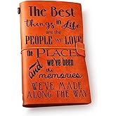 Inspirational Quotes Leather Journal Notebook for Women Men - The Best Things in Life are The People You Love Quote Vintage Travel Motivational Writing Journal Gift for Graduation Birthday Christmas