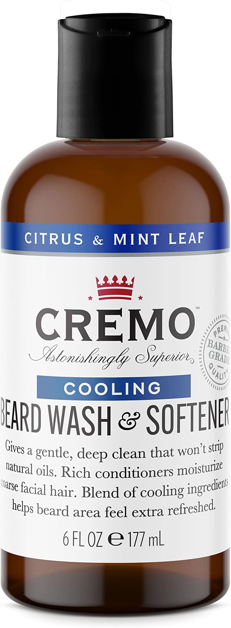 Cremo Beard Wash & Softener Cooling Citrus Mint Leaf 177ml Men's Facial Hair