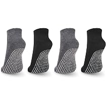 Chaussettes Antidérapantes TIESOME Pour Femme - Coton Brodé Volants | Idéales Pilates, Yoga, Barre & Entraînement - 12
