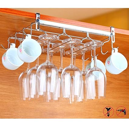 Buy Eigpluy Wine Glass Rack 2 In 1 Under Cabinet Wine Glass
