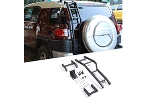 FGTAGTAL Tailgate Ladder Compatible with Toyot@ FJ Cruiser 2007-2021, Tailgate Mounted Ladder, Aluminum Car Rear Door Ladder Mount Bracket Accessories