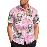 99TIMORO Horror Movie Men's Halloween Button Down Shirts Short Sleeve Top | Culture Character Spooky Print Shirts Lightweight Breathable Costume Party Outfit Spooky Season Halloween Gifts Classic Fit