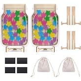 2 Pack Star Reward Jar System, Magnetic Reward Jar with 60 Star Tokens, Custom Kids Reward for Classroom Behavior, Home Chore Chart &amp; Positive Behavior Training