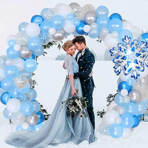 Blue Balloons Garland Arch Kit - 104pcs Blue White Silver Balloon Arch Kit 104pcs White Silver Balloon With Confetti For Boys Birthday Party Baby Shower Wedding Chris Lumana