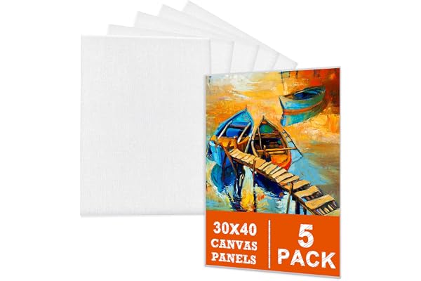 5 Packs Canvases for Painting -12x16 Inch, Blank Canvas Panels Board for Acrylic Painting, Oil Paint & Wet Water Art Media, C