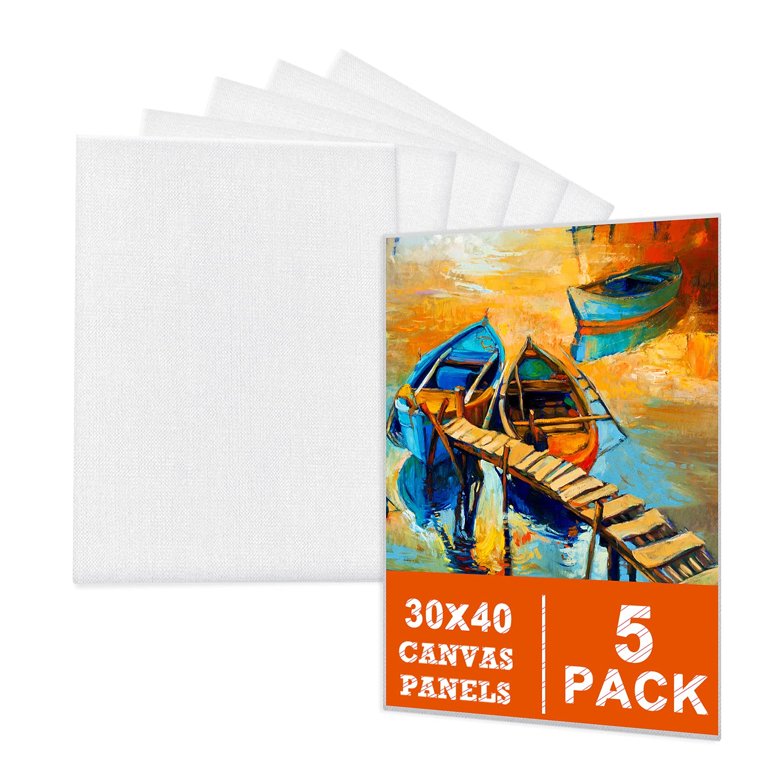 5 Packs Canvas for Painting - 30 x 40 cm(12" x 16"), Blank Canvas Panels Board for Acrylic Painting, Oil Paint & Wet Water Art Media, Canvases for Professional Artist, Hobby Painters & Beginners
