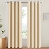 Aspire Homeware Blackout Curtains 66x72 Cream Eyelet Thermal Insulated view 2