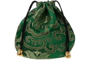 CHIUEAST Premium Jewelry Pouch Silk Drawstring Gift Bags Traditional Silk Travel Pouch Chinese Embroidery Jewelry Bag Organizer Jewelry Bag Organizer With Clear Pockets