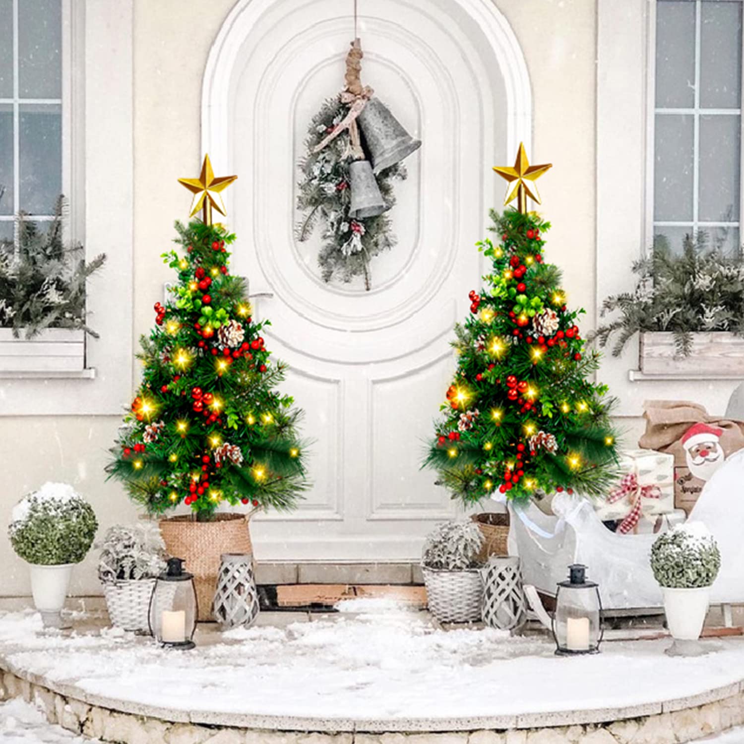 Outdoor Lighted Pathway Trees
