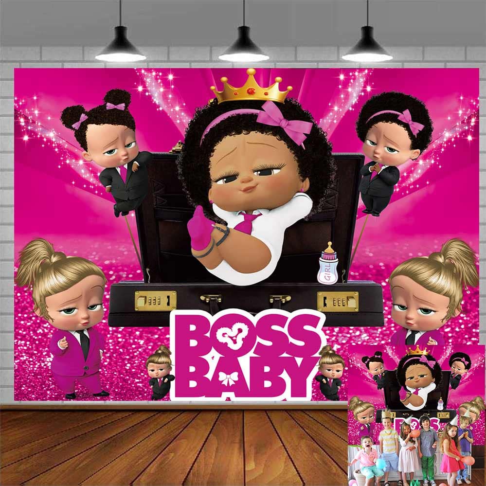 A00167 Boss Black Girl Boss Baby Backdrop African American Girl Baby