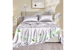 Silver Infused Bed Sheets Set, 7% Silver 3X Freshness Sleep and Odors Free for Hot Sleepers, Ultra Softer Breathable Than Sil