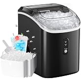Nugget Ice Makers Countertop, Pellet Ice Machine with Self-Cleaning Function, Nugget Ice Machine Produces 33 lbs of Chewable Ice in 24 Hours, Sonic Ice Maker Perfect for Home Kitchens Party Camping