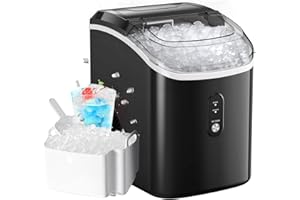 TOTNZ Nugget Ice Makers Countertop, Pellet Ice Machine with Self-Cleaning Function, Nugget Ice Machine Produces 33 lbs of Chewable Ice in 24 Hours, Sonic Ice Maker Perfect for Home Kitchens Party Camping
