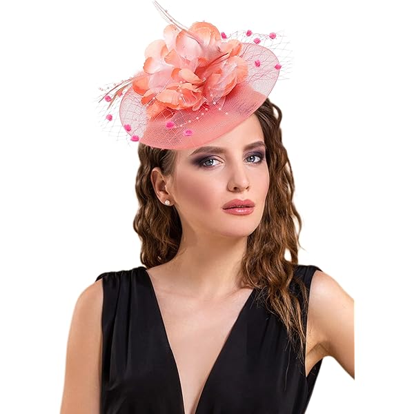 Fascinator Con Fiore E Fiocco Vintage: Cappellino Da Donna Per Matrimoni, Tea Party E Corse Di Cavalli, Con Clip E Elastico