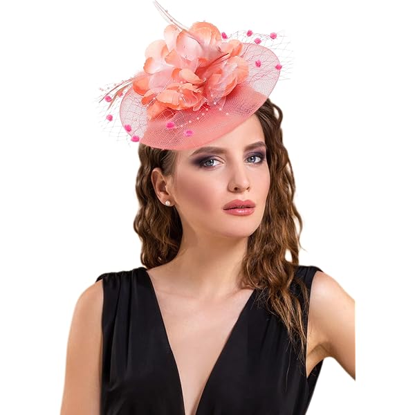 Fascinator Con Fiore E Fiocco Vintage: Cappellino Da Donna Per Matrimoni, Tea Party E Corse Di Cavalli, Con Clip E Elastico