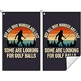 HunnmingRe 2 Pcs Funny Golf Towel with Clip Not All Who Wander are Lost Some are Looking for Balls Golf Accessories for Men Husband Boyfriend Dad and Grandpa(Classic Style)