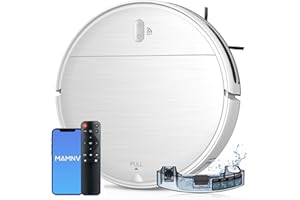 MAMNV Robot Vacuum and Mop,2 in 1 for Carpet & Hard Floor,Robotic Vacuum Cleaner with Alexa/Voice/App,Powerful & Quiet for Pet Hair,Slim 2.87",Self-Charging & Zigzag Path Cleaning