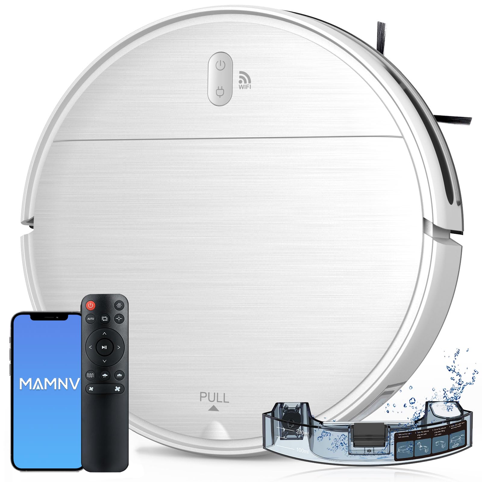 Photo 1 of MAMNV Robot Vacuum and Mop,2 in 1 for Carpet & Hard Floor,Robotic Vacuum Cleaner with Alexa/Voice/App,Powerful & Quiet for Pet Hair,Slim 2.87",Self-Charging & Zigzag Path Cleaning