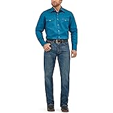 Wrangler Men's Cowboy Cut Western Chambray Snap Long Sleeve Work Shirt