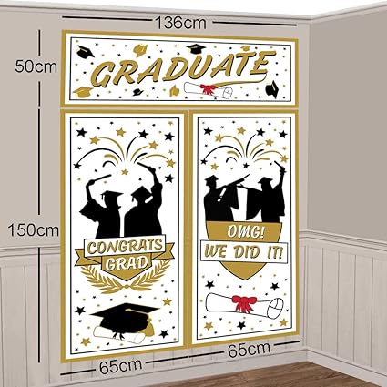 Amazon Com Graduation Backdrop Banner Party Decorations Supplies