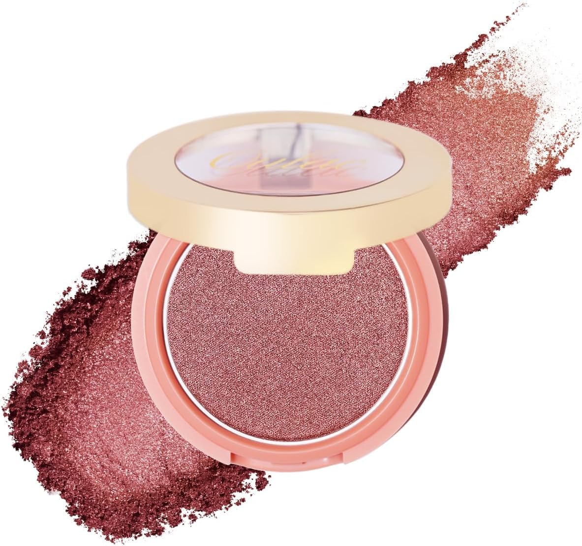 Oulac Luminiser Blushers for Cheeks Make up, Shimmer Blusher with Skin-Brightening Effect, Long-Lasting Fade & Sweat Resistant, Vegan & Cruelty-Free, F01 Metallic Rusty