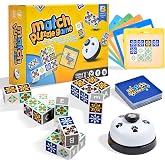 Wooden Match Puzzle Game Popular Board Games for Family Night, Pattern Matching Puzzle Game, Block Match Puzzles Building Cubes Educational Toys for Kids and Adults