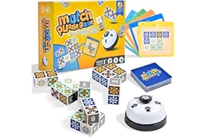 Wooden Puzzle Game Popular Board Games for Family Night, Pattern Matching Puzzle Game with Bell, Block Match Puzzles Building