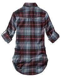 Match Women's Long Sleeve Plaid Flannel Shirt