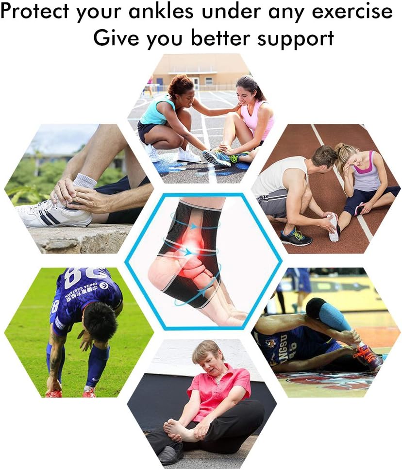 LOKEP Ankle Brace Breathable Ankle Support Adjustable Ankle Stabilizer with Compression Wrap Support, Suitable for Men & Women, Sports(2 Pack) -One Size Fits All (Green) : Sports & Outdoors