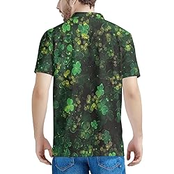 HUGS IDEA Green Shamrock Mens Shirt Short Sleeve