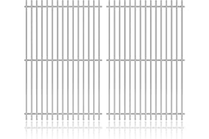 DPZM 19.5" Solid Stainless Steel Cooking Grill Grates Replacement for Weber Genesis E and S Series 300 E310 E320 S310 S320 Gas Grills, Cooking Grate Grid for Weber 7524 7528, Set of 2