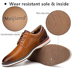 Meijiana Men's Oxfords Casual Dress Shoes Leather