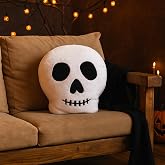 Wonderjune 16 Inch Skull Skeleton Pillows Decorative Skull Shaped Throw Pillows Gothic Skeleton Soft Plush Stuffed for Sofa Bed Couch Home Christmas Halloween Cushion Decor