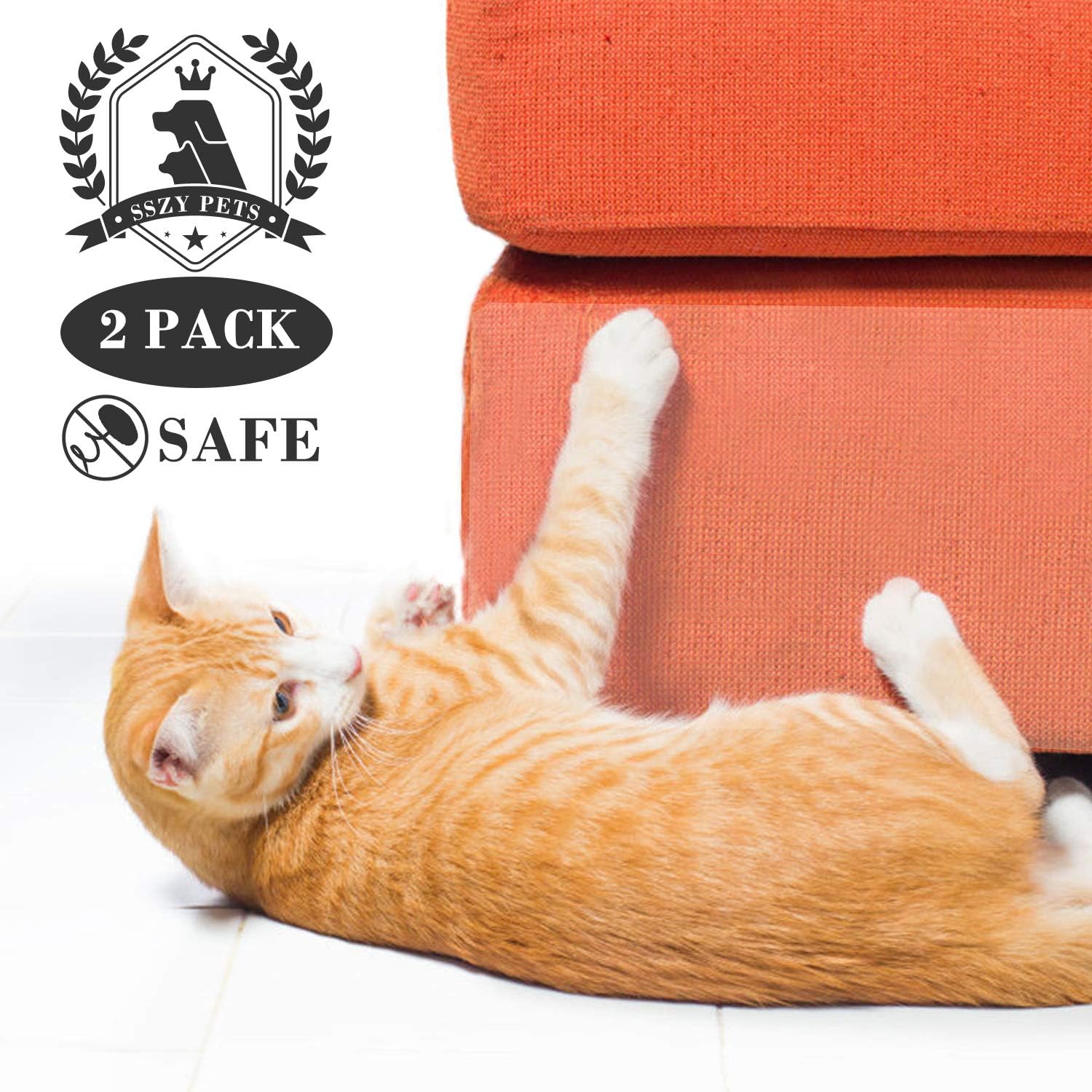 SSZY Cat Scratch Deterrent, Couch Guard Furniture Defender Scratch Protector Cat Scratching Training Aids, Transparent Cat Repellent Self-Adhesive Tape