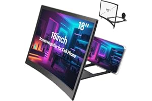 GENERIC Screen Magnifier for Cell Phone, 2025 New Mobile Phone Screen Magnifier, 3D HD Mobile Magnifier Projector Screens, Foldable Phones Stand with Screens Amplifier Supports All Smartphones (18 inch)