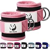 Slim Panda Ankle Strap for Cable Machine,Ankle Cuff for Kickbacks, Booty Hip Abductors,Glute Workouts, Leg Extensions, Curls for Men and Women, Adjustable with Double D-Rings