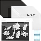 GcFoir 160 Pcs 5 x 7 Inch Magnetic Sheets for Dies Storage 0.6 mm Thickness Non-Adhesive Magnetic Sheets with Die Storage Bags, Die Cut Storage Essential Set (80 Sheets+80 Pockets+Label Stickers)