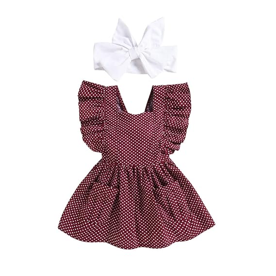 Buy Baby Girl Dress, Newborn Infant Girl Red Dress Birthday Party