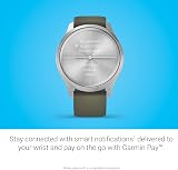 Garmin vívomove Style 42mm Hybrid Smartwatch Silver Moss Touchscreen Fitness view 5