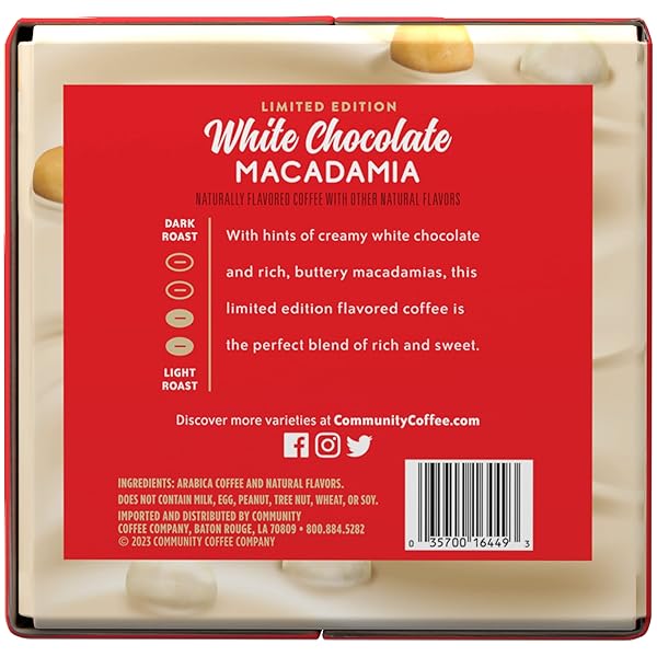 COMMUNITY COFFEE LIMITED EDITION WHITE CHOCOLATE MACADAMIA 54 COUNT FLAVORED COFFEE PODS, MEDIUM ROAST COMPATIBLE WITH KEURIG 2.0 K-CUP BREWERS