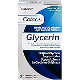 Colace Glycerin Suppositories - Adult | Gentle Fast Acting Relief of Occasional Constipation | 24 Count