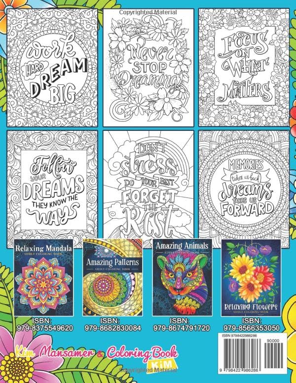 Hey You're So Great: Inspirational and Motivational Coloring Book. Positive Quotes and Stress Relief for Adults.