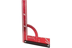 Milescraft 8410 MC-Square300 Imperial Framing Square – 12” x 8” Aluminum Carpenter Square for Woodworking with Removeable Fence