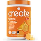 Create Creatine Monohydrate Gummies for Women and Men, Orange, 90ct | NSF Certified for Sport, Third Party Tested, Made in USA, Vegan, Gluten Free, Non-GMO, 1.5g Creatine per Gummy, Anti-Melting