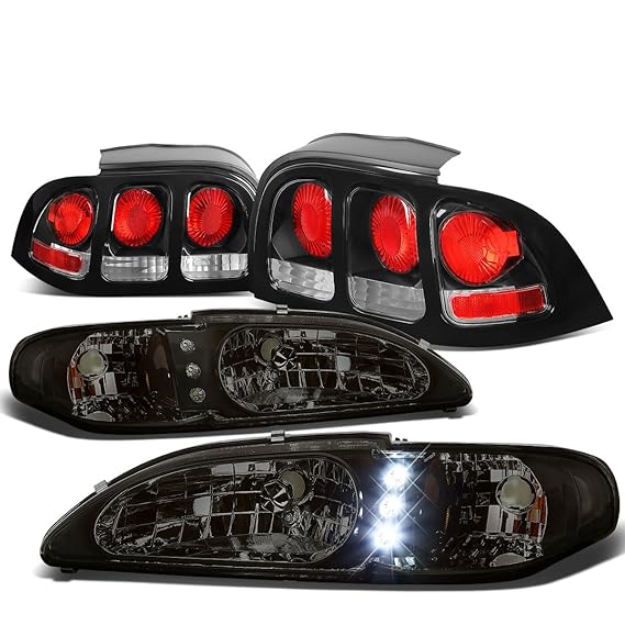 For Ford Mustang SN95 Pair of Smoked Lens Amber Corner LED