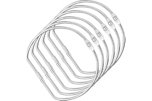 STSTECH 12 Pcs 6 Inch D-Shaped Loose Leaf Binder Rings, Large Nickel Plated Metal Book Rings with Screw Lock for Index Cards, Documents, Keychains, DIY Crafts, Office, School, and Home Supplies (6 Inch)