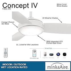 MINKA-AIRE F465L-WH Concept IV 54" Ceiling Fan with