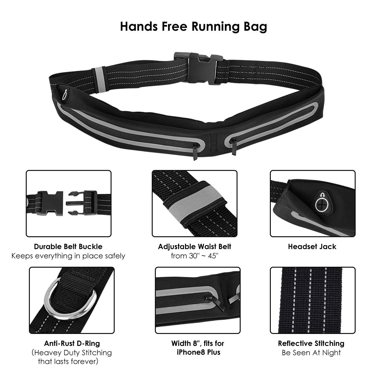 JolyJoy Hands Free Dog Leash with Adjustable Waist Bag, Shock Absorbing Bungee Leash for Dogs up to 150lbs, Reflective Running Belt with 2 Pockets For Dog Walking, Jogging - Bonus Collapsible Pet Bowl